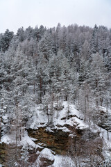 winter day in the snowy Italian Alps
