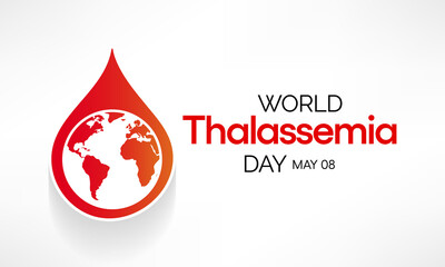 Obraz premium World Thalassemia Day is observed each year on May 8th to commemorate Thalassemia victims and to encourage those who struggle to live with the disease. Vector illustration.