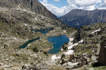 Fototapeta na wymiar Mountain landscape in Aigustortes National Pak (Spain)