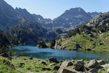Mountain landscape in Aigustortes National Pak (Spain)