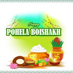 vector illustration of Pohela Boishakh means Bengali New Year ,also known a Subho Nabo Barso.