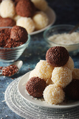 Beijinho and Brigadeiro sweets - national cuisine of Brazil	