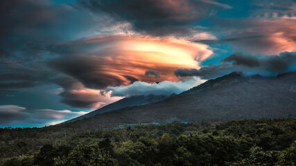 sunset over the mountains
