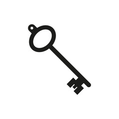 Icon of an old key. Simple vector illustration on a white background