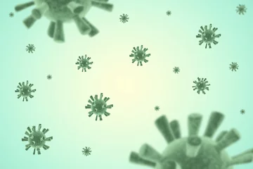 Epidemic Coronavirus and microbiology concept. Web view Covid19 virus. Allergy bacteria, medical healthcare, pathogen organism. Disease germ, infectious micro virology. © Stefan