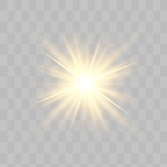 Glow isolated yellow light effect, lens flare