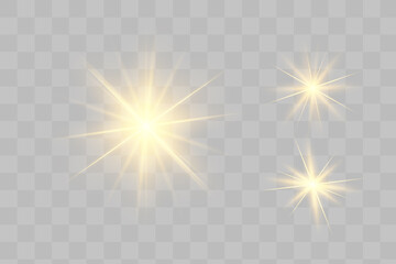 Glow isolated yellow light effect, lens flare