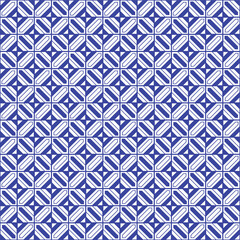 Abstract seamless pattern made with lines and shapes, blue background, design for wallpaper, background fills, card, banners