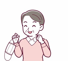 マスクを外した人のイラスト