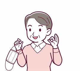 マスクを外した人のイラスト