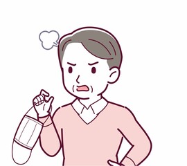 マスクを外した人のイラスト