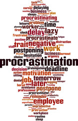 Fototapeta premium Procrastination word cloud