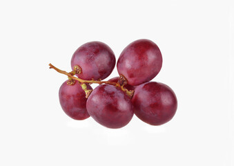 Ripe red grape isolated on white background.