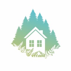 House in the forest by the river