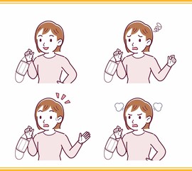 マスクを外した人のイラスト