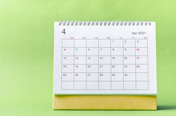 April Calendar 2021.