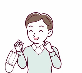 マスクを外した人のイラスト