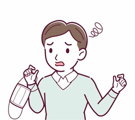 マスクを外した人のイラスト