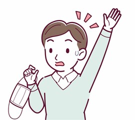 マスクを外した人のイラスト