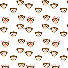 Children's pattern. Emotions funny monkey.