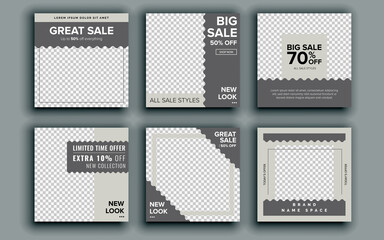 Set of sale banner template design. Vector illustration.