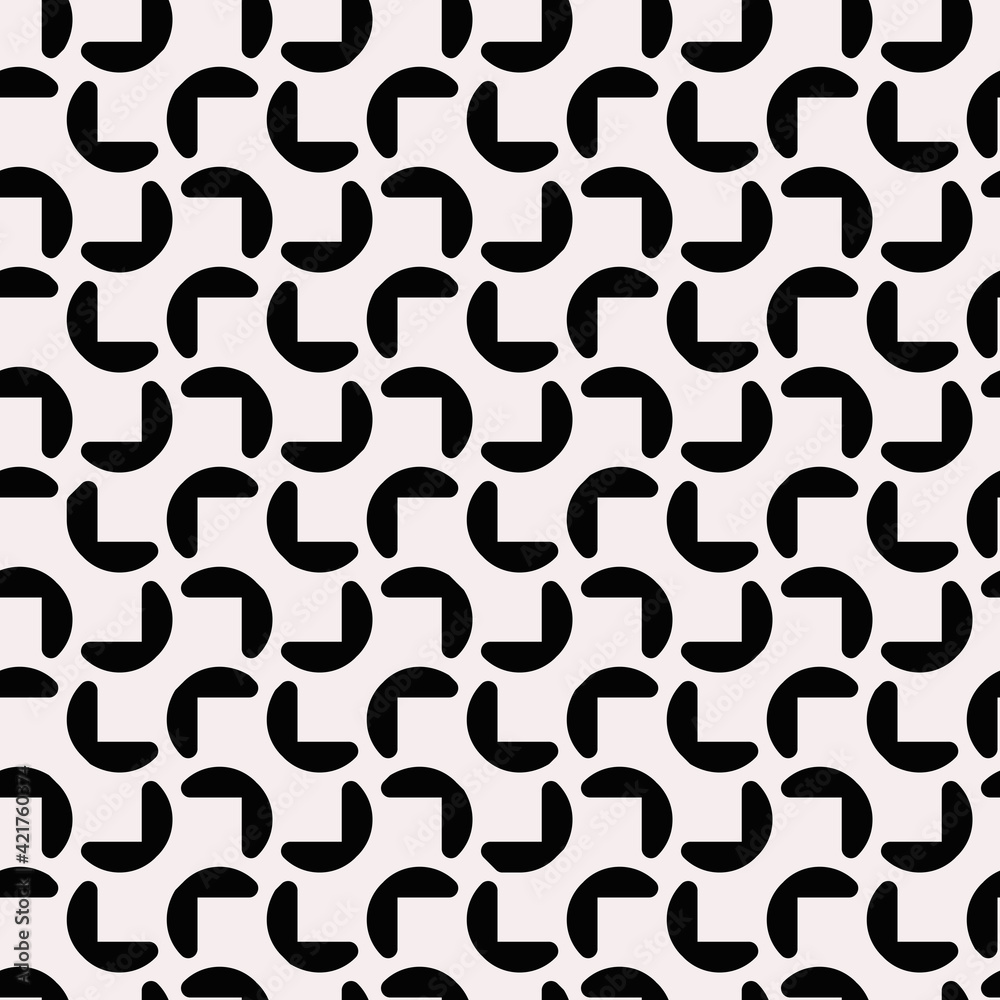 Poster Cornes Seamless Pattern. Vector Black Corners Pattern.