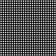White Dots Pattern. Black Background. Vector.