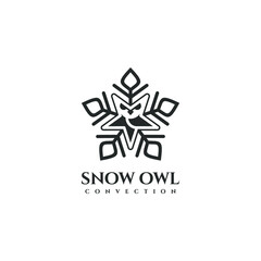 Snow owl silhouette logo vector eps 10