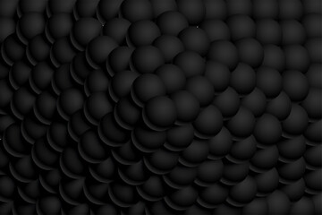 realistic black dark 3d balls stacked together