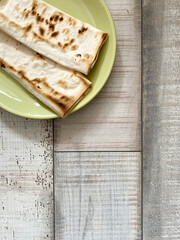 pita bread on a plate
