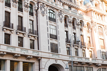 Fototapeta na wymiar Apartment facades in sunlight Paris, France