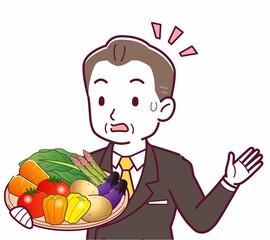 緑黄色野菜を持っている人