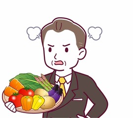緑黄色野菜を持っている人
