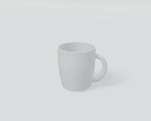 Realistic white ceramic coffee mug on white background