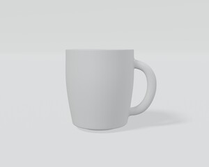 Realistic white ceramic coffee mug on white background