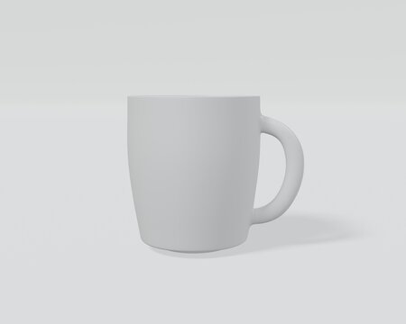 Realistic white ceramic coffee mug on white background