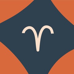 Hand drawn vector abstract stock graphic simple illustration art with modern collage artistic contemporary print template of boho zodiac sign Aries