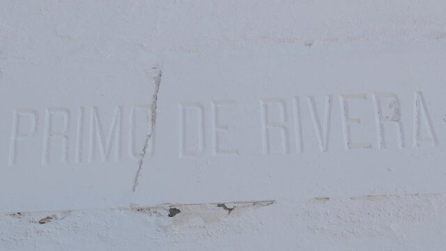 Commemorative plaque to Jose Antonio Primo de Rivera in a church, Comares, Spain