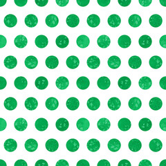 Green circles watercolor seamless pattern. Abstract watercolor background.