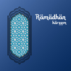 Ramadan Kareem Greeting Card. Ramadhan Mubarak. background Vector illustration