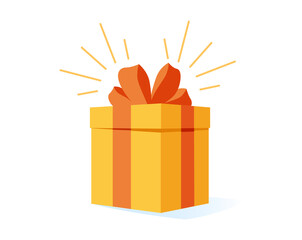 surprise red gift box, birthday celebration, special give away package, loyalty program reward, wonder gift.