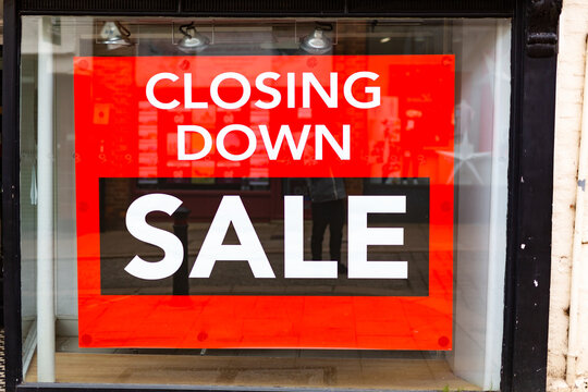 A high street store that is closing down caused by the global lockdowns from corona virus