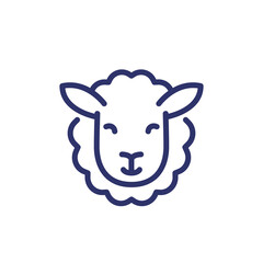 Sheep line icon on white