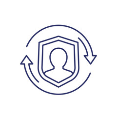 user privacy and security line icon