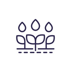 irrigation, watering crops line icon