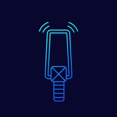 metal detector line vector icon