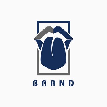 Lip and tongue concept logo vector image for the brand