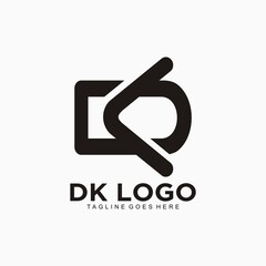 DK initial logo simple design for business name