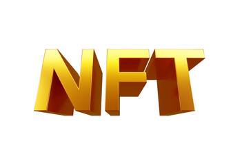 NFT - non fungible token 3D text isloated on white background