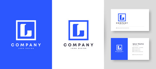 Flat Minimal Initial L, LL Letter Logo With Premium Business Card Design Vector Template for Your Company Business